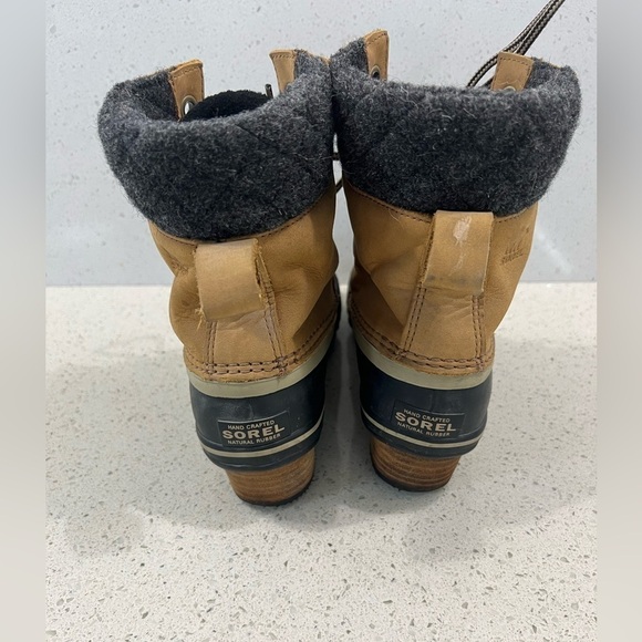 Sorel Slimpack II Waterproof Boot, Brown Leather & Textile, Womens Sz 8 - Picture 4 of 6